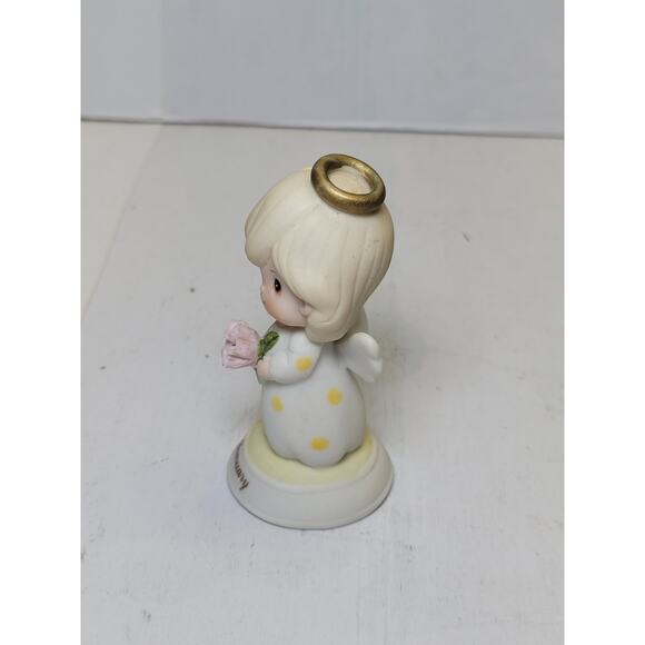 Vintage Lefton Angel January Figurine Birthday Girl Holding Flower 03225 - Picture 2 of 5